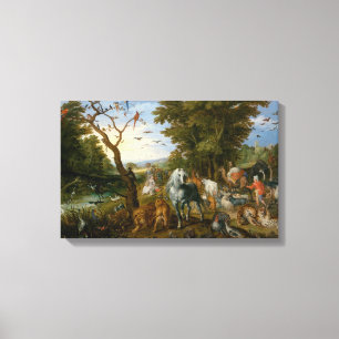 Binnenkomst van de dieren in de ark van Noah (Brue Canvas Afdruk