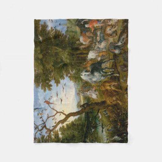 Binnenkomst van de dieren in de ark van Noah (Brue Fleece Deken (Voorkant)