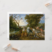 Binnenkomst van de dieren in de ark van Noah (Brue Kaart (Voorkant / Achterkant in situ)