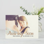 Binnenkort aankomen Zwangerschap Foto Aankondiging (Staand voorkant)