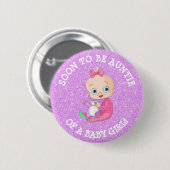 Binnenkort AUNTIE of A Baby Girl Button (Voorkant /achterkant)