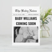 Binnenkort Baby Nieuwsblad Zwangerschapsaankondigi Kaart (Staand voorkant)