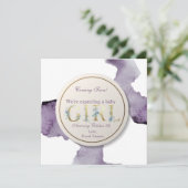 Binnenkort babymeisje Waterverf Kaart (Staand voorkant)