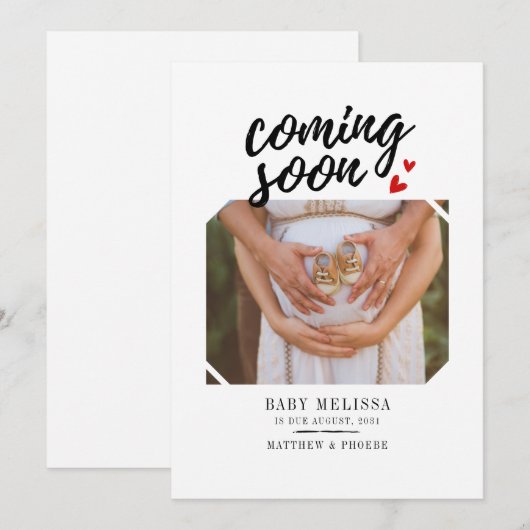 Binnenkort babymeisje Zwangerschap Aankondiging (Voorkant / Achterkant)