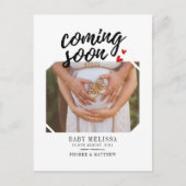 Binnenkort babymeisje Zwangerschap Aankondigingskaart (Voorkant)