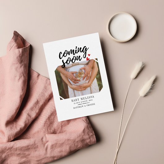 Binnenkort beschikbaar als baby-meisje notitiekaartje