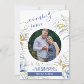 Binnenkort beschikbaar Foto van Elegant Blue Folia Aankondiging (Voorkant)