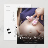 Binnenkort beschikbaar Foto Zwangerschap Aankondig Aankondigingskaart (Voorkant / Achterkant)