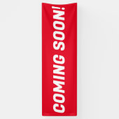 Binnenkort beschikbaar l Rood & Wit Adverteren Tek Spandoek (Verticaal)