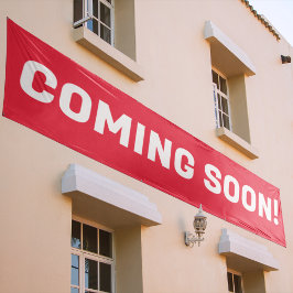 Binnenkort beschikbaar l Rood & Wit Adverteren Tek Spandoek