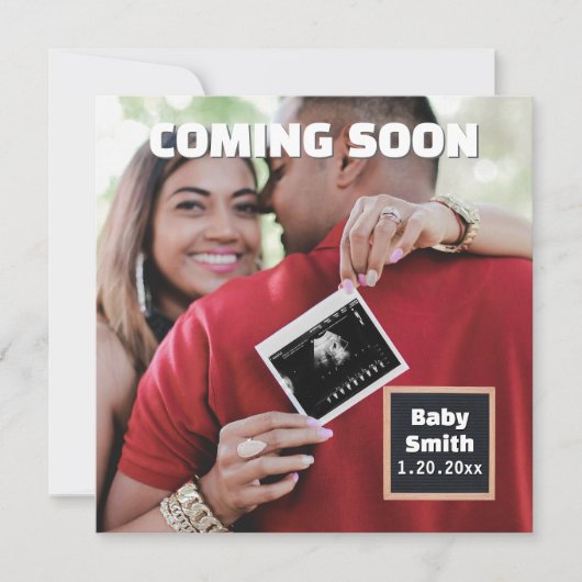 Binnenkort beschikbaar op social media paar echogr aankondiging (Voorkant)