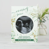 Binnenkort beschikbaar Ultrasound Foto Elegant Fol Aankondiging (Staand voorkant)