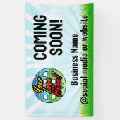 Binnenkort beschikbaar Zakelijke aankondiging Logo Spandoek (Verticaal)