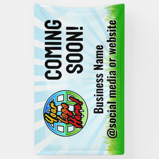 Binnenkort beschikbaar Zakelijke aankondiging Logo Spandoek (Verticaal)