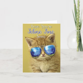 Binnenkort beter worden Wenskaart - Kool Katten Feestdagen Kaart