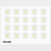 Binnenkort bij Bee Familie van 3 Bee Baby shower D Ronde Sticker (Vel)