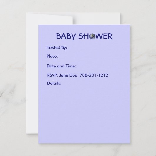 Binnenkort bij ons thuis: baby shower-uitnodiging kaart (Achterkant)