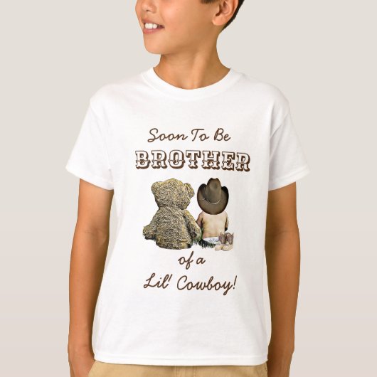 Binnenkort broeder van een Lil' Cowboy & Teddy Bea T-shirt (Voorkant)