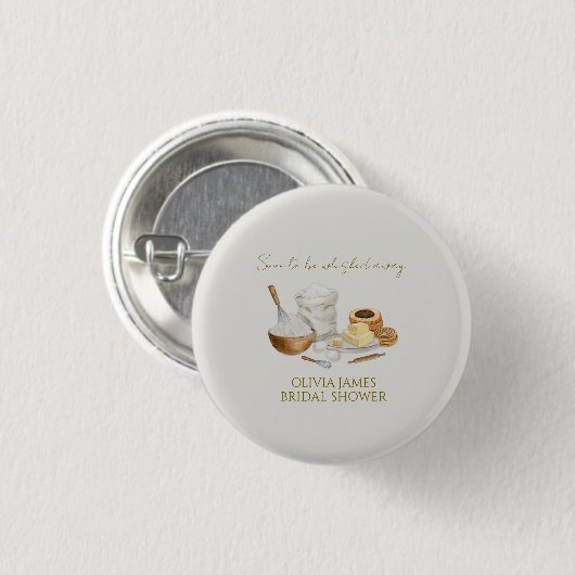 Binnenkort bruiloftsshower ronde button 3,2 cm (Voorkant /achterkant)
