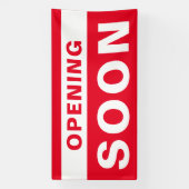 Binnenkort Business Red White — Groot openluchttek Spandoek (Verticaal)