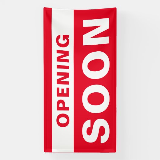 Binnenkort Business Red White — Groot openluchttek Spandoek (Verticaal)