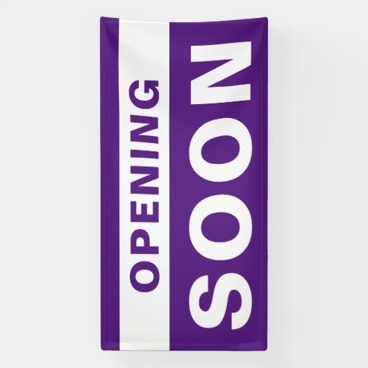 Binnenkort Business Violet White — groot buitenshu Spandoek (Verticaal)