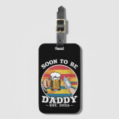 Binnenkort Daddy 2025 Eerste keer Daddy 2025 Retro Bagagelabel (Voorkant (verticaal))