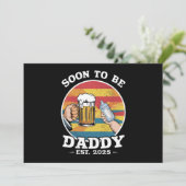 Binnenkort Daddy 2025 Eerste keer Daddy 2025 Retro Kaart (Staand voorkant)