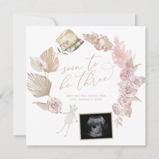 Binnenkort drie ultrasone zwangerschap onthullen B Aankondiging (Voorkant)