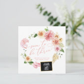 Binnenkort drie ultrasone zwangerschappen onthulle aankondiging (Staand voorkant)