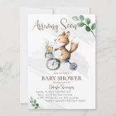 Binnenkort een baby shower met een kleine vossenfi kaart (Voorkant)