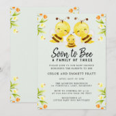 Binnenkort een familie van drie Baby shower worden Kaart (Voorkant / Achterkant)