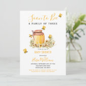 Binnenkort een gezin van 3 Baby shower Kaart (Staand voorkant)