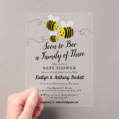 Binnenkort een gezin van drie | BABY SHOWER Acryl Uitnodigingen (Insitu (Draagbaar))