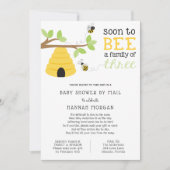 Binnenkort een gezin van drie Baby shower per post Kaart (Voorkant)