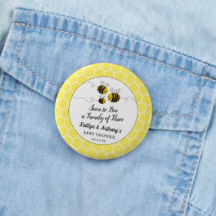 Binnenkort een gezin van drie   BABY SHOWER Ronde Button 5,7 Cm
