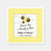 Binnenkort een gezin van drie | BABY SHOWER Servet (Voorkant)