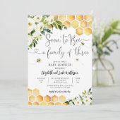 Binnenkort een gezin van drie Baby showers Kaart (Staand voorkant)