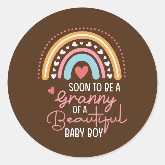 Binnenkort een grootmoeder van een mooie babyjonge ronde sticker (Voorkant)