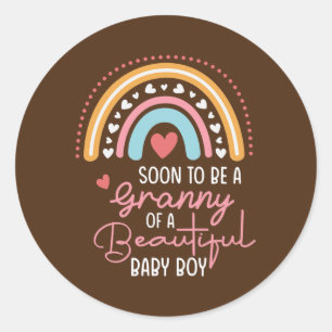 Binnenkort een grootmoeder van een mooie babyjonge ronde sticker