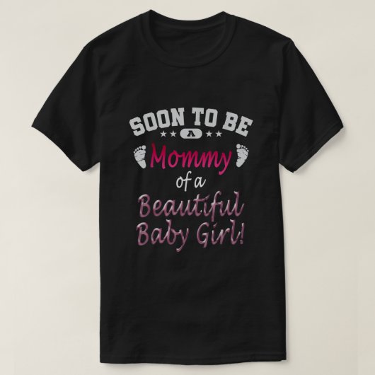 Binnenkort een mammie baby-meisje verwacht dat moe t-shirt (Design voorkant)