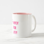 Binnenkort een vrouw voor het leven. tweekleurige koffiemok (Voorkant rechts)