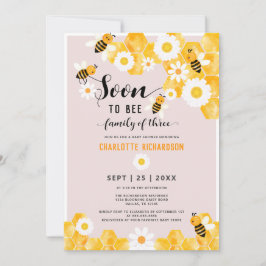 Binnenkort familie van drie Bumble Bee Baby shower Kaart