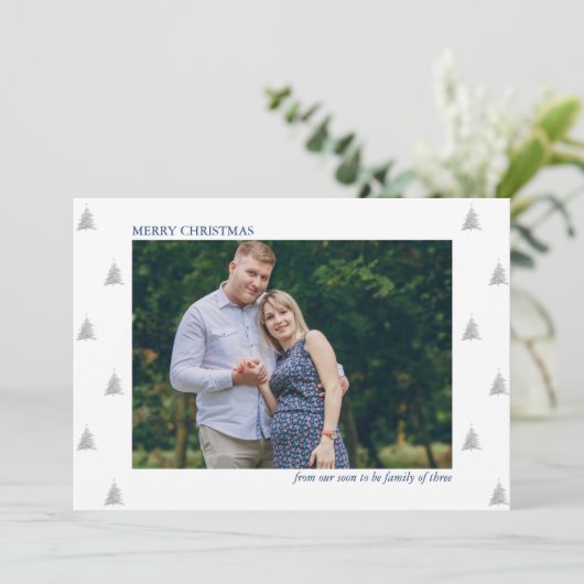 Binnenkort familie van drie fotofeestdagen aankondiging (Staand voorkant)