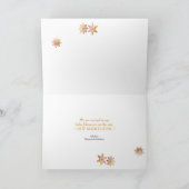 Binnenkort familie van drie gouden kerstbomen feestdagen kaart (Binnen)