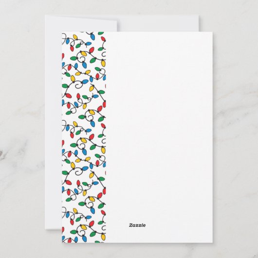 Binnenkort familie van drie kleurrijke Typografie Feestdagenkaart (Achterkant)