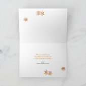 Binnenkort familie van vier gouden kerstbomen feestdagen kaart (Binnen)