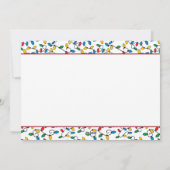 Binnenkort familie van vier kleurrijke Typografie Feestdagenkaart (Achterkant)