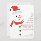 Binnenkort familie van vier Snowman-zwangerschap Feestdagenkaart (Voorkant)