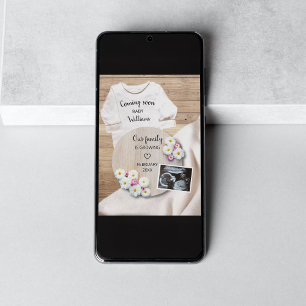 Binnenkort Floral echografie foto zwangerschap Aankondiging